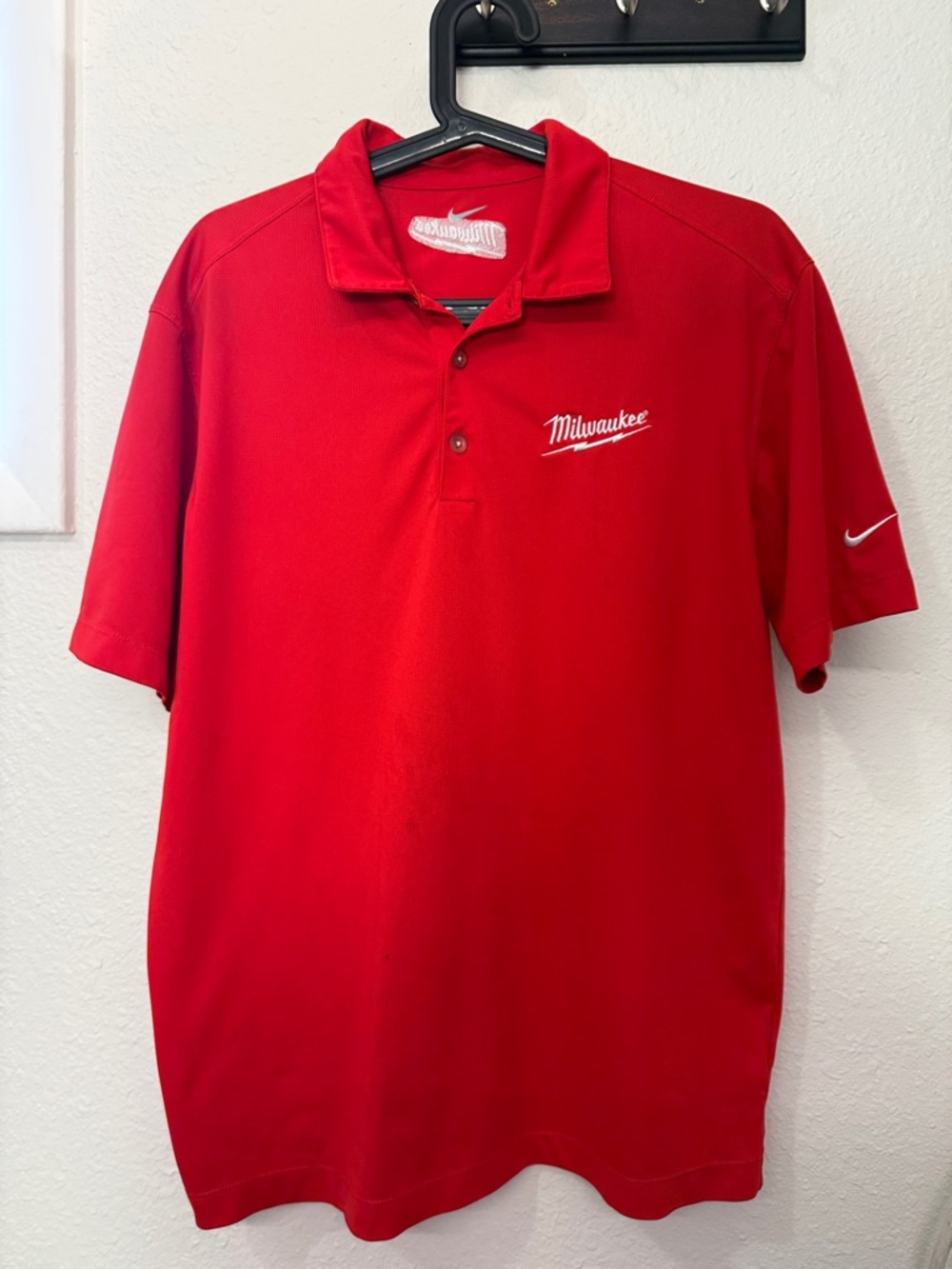 Nike Red Milwaukee Script Polo
